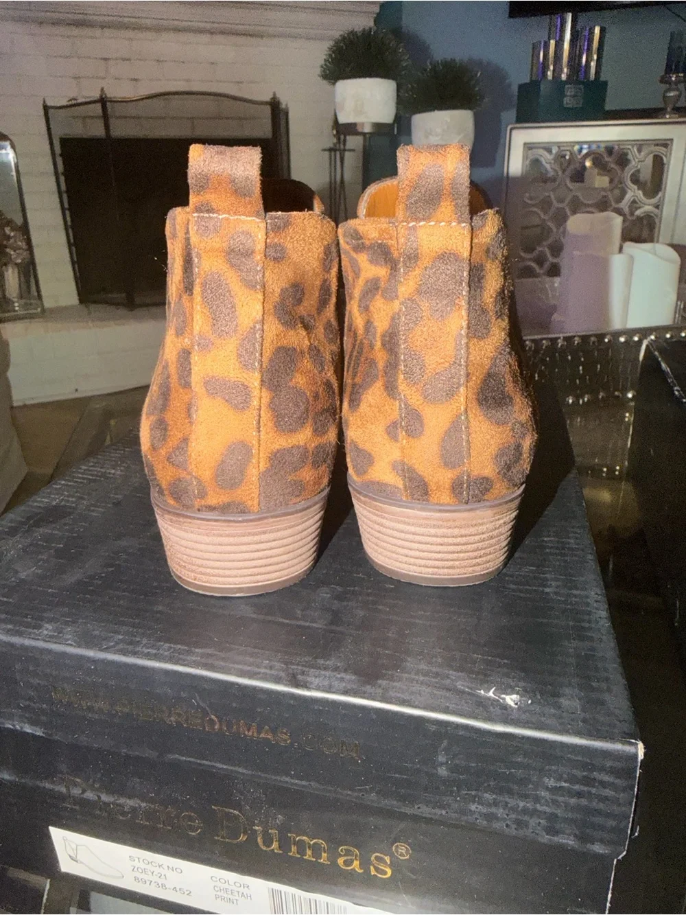 Pierre Dumas Leopard Print Ankle Booties in Brown and Dark Brown